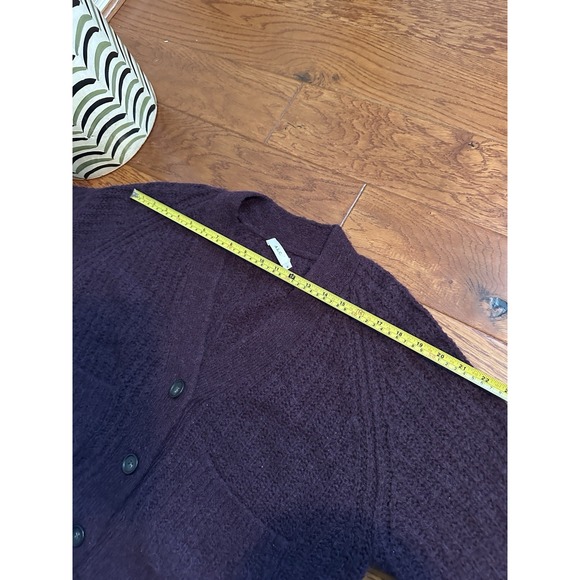 A.L.C. Burgundy Cleveland V-Neck Ribbed-Knit Cardigan Size M Retail$325 - Picture 6 of 16